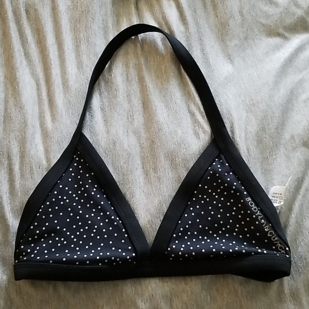 BODY LANGUAGE Black Polka Dot Sports Bra XS